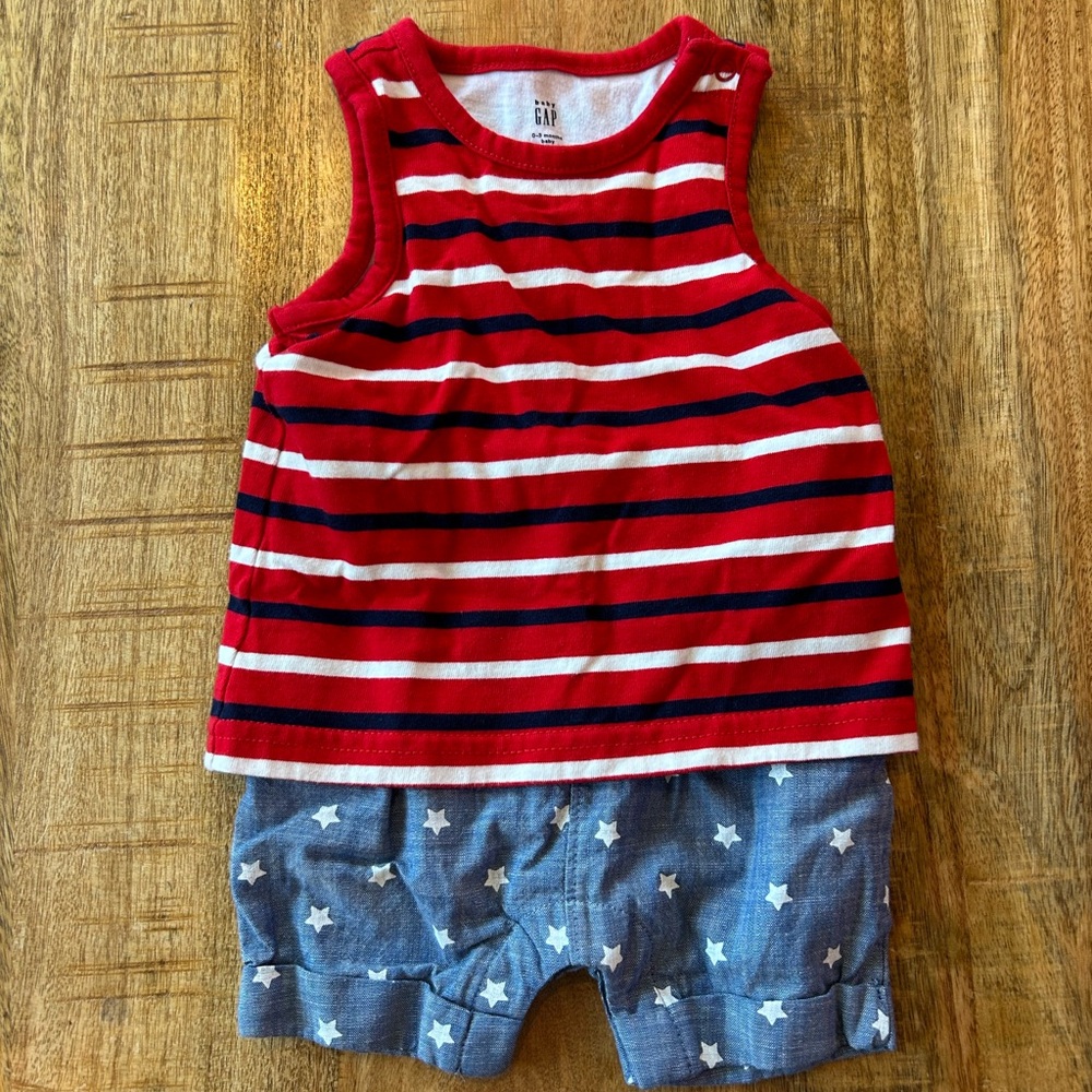 Baby Gap Red Striped Onesie